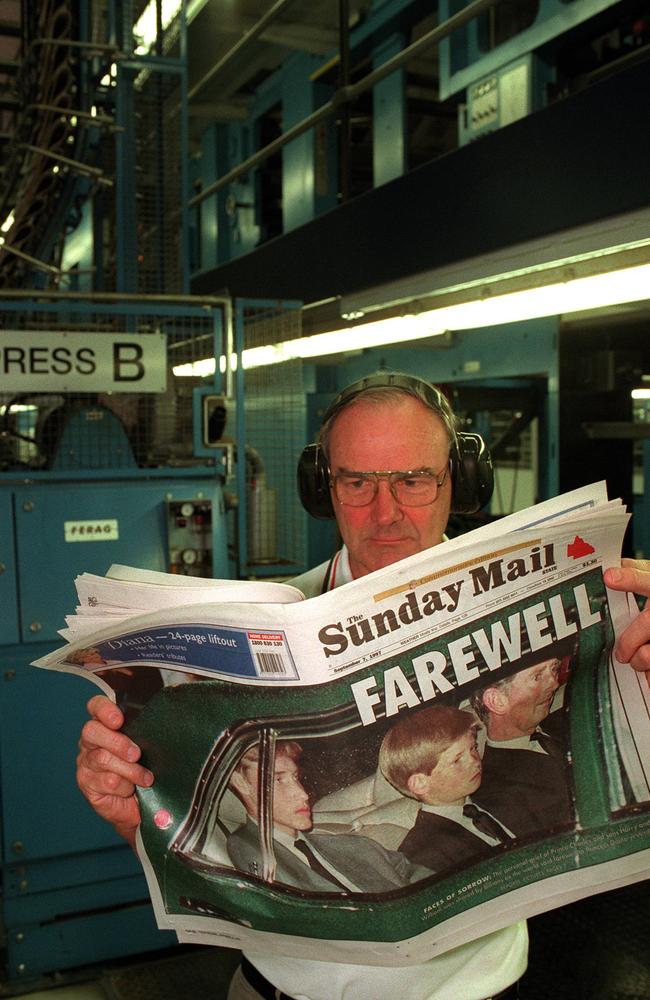 Inside the printing press on the day Princess Diana died.