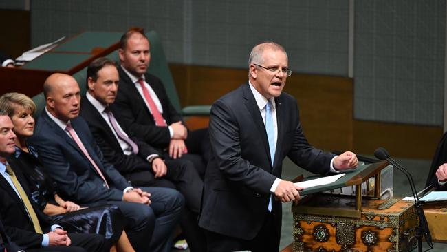 Treasurer Scott Morrison delivers the 2018 Budget in the House of Representatives tonight. Picture: AAP