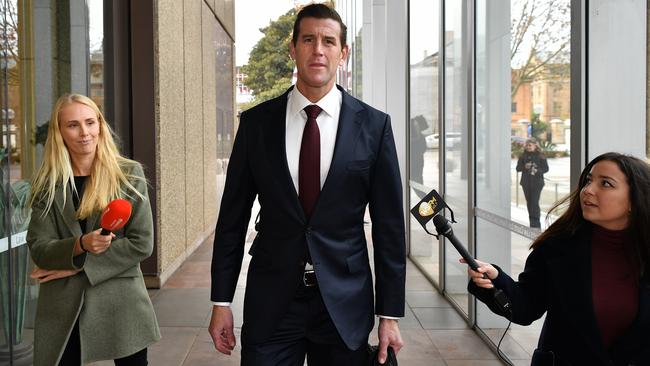 Ben Roberts-Smith arrives at the Supreme Court in Sydney on Tuesday. Picture: Joel Carrett