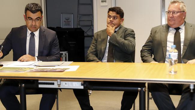 Latrell Mitchell at the NRL judiciary this week. Picture: Toby Zerna