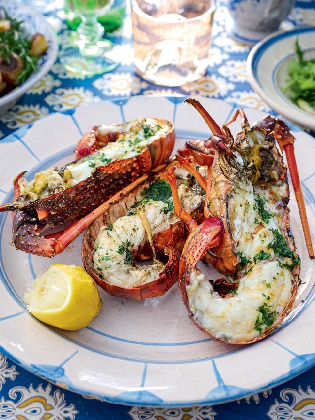 Crayfish served simply with herb butter and lemon. Photography: Earl Carter.