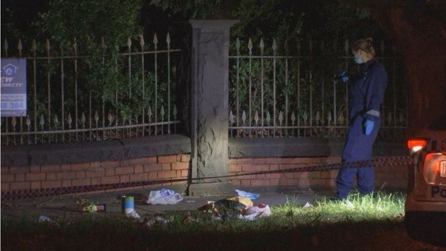 A woman is fighting for life after she was stabbed while walking along Dandenong Rd in St Kilda East. Picture: Nine