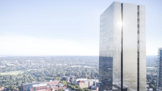 Members of Freemasons SA/NT have voted in favour of plans to develop a skyscraper behind their historic home on North Tce. Picture: Supplied by Freemasons SA/NT