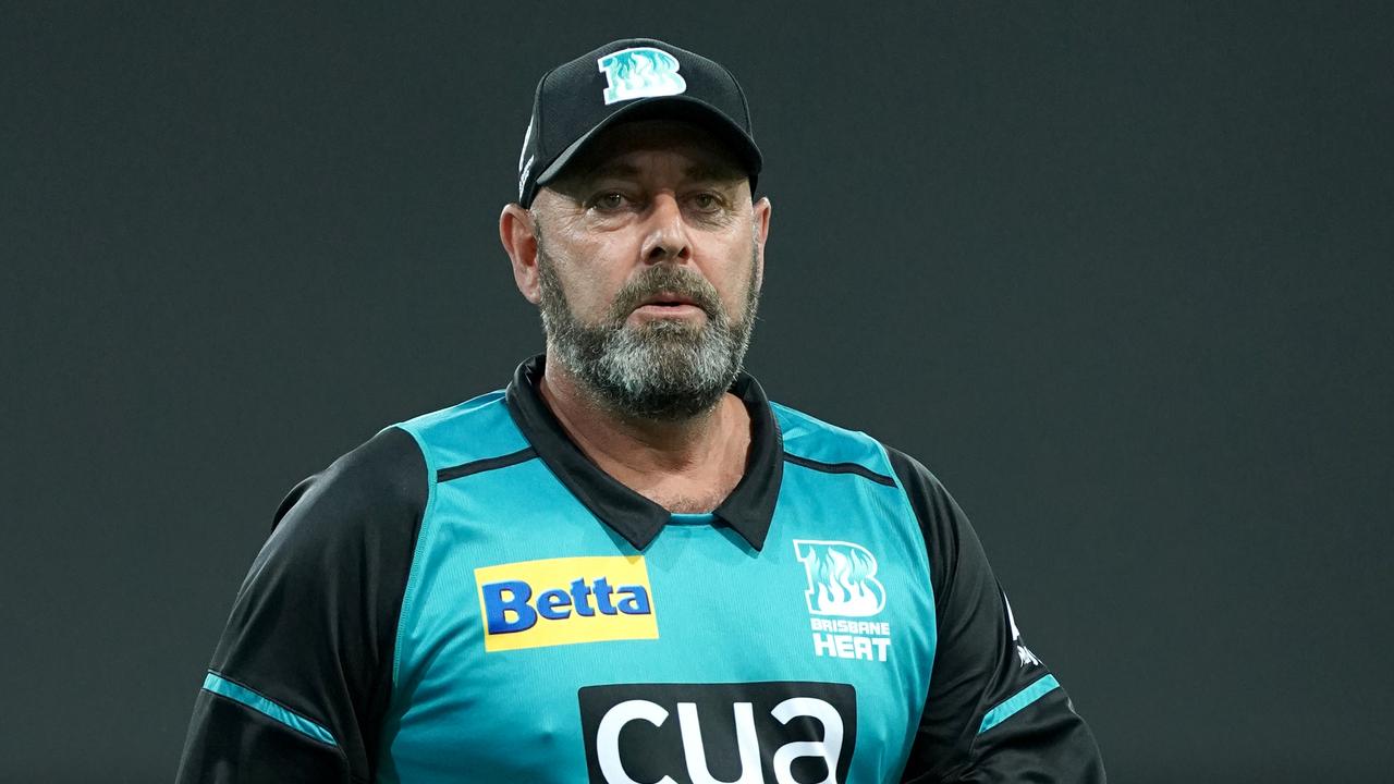 Heat coach Darren Lehmann during the Big Bash League (BBL) cricket match between the Brisbane Heat and Perth Scorchers at Metricon Stadium on the Gold Coast, Wednesday, January 1, 2020. (AAP Image/Dave Hunt) NO ARCHIVING, EDITORIAL USE ONLY, IMAGES TO BE USED FOR NEWS REPORTING PURPOSES ONLY, NO COMMERCIAL USE WHATSOEVER, NO USE IN BOOKS WITHOUT PRIOR WRITTEN CONSENT FROM AAP