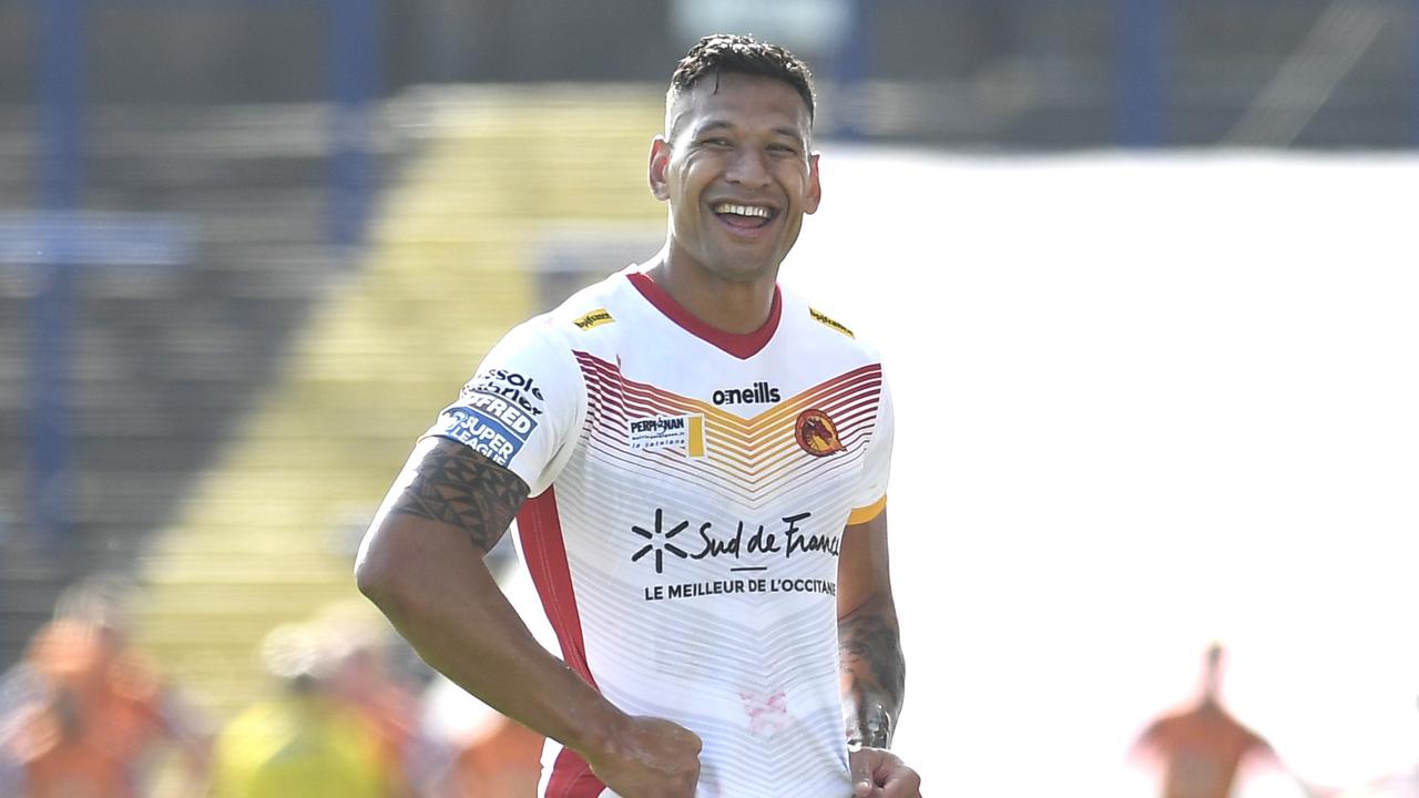 Israel Folau at Catalans Dragons. (Photo by George Wood/Getty Images)