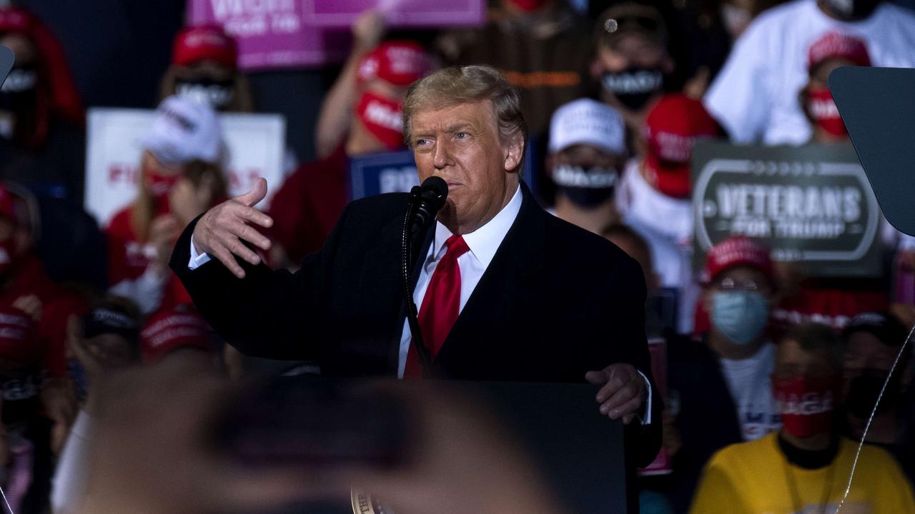 President Donald Trump speaks at a campaign rally at the Toledo Express Airport on September 21, 2020 in Swanton, Ohio. Picture: Matthew Hatcher/Getty Images/AFP