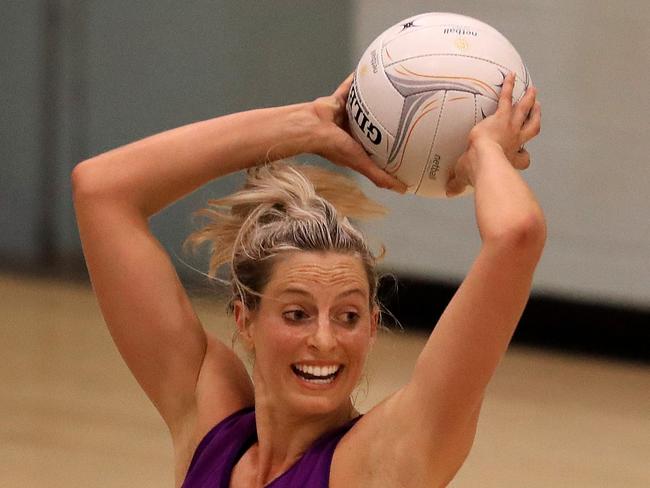 Laura Geitz plays for the Qld Firebirds in a practice match against the Sunshine Coast at QSAC in Brisbane. Pics Adam Head