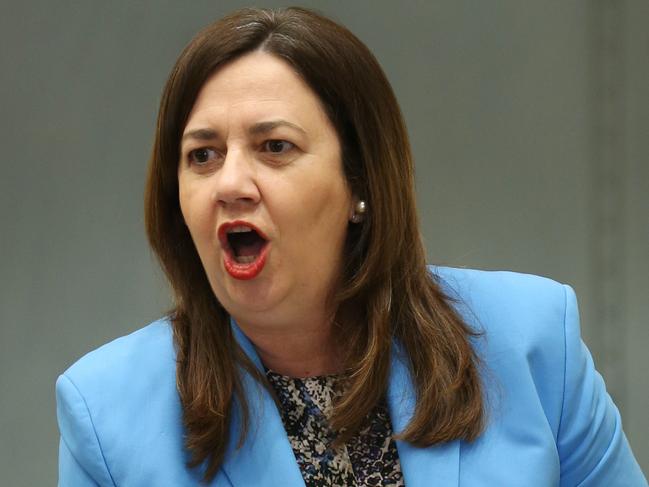 Premier Annastacia Palaszczuk speaking at Parliament. Pics Tara Croser.