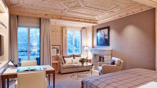 Junior suite, Kulm Hotel St Moritz in Switzerland.