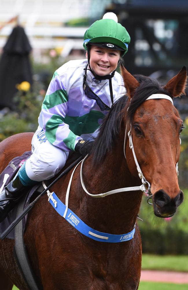 Brooke Sweeney returns to scale on Leveraction. Picture: Getty Images