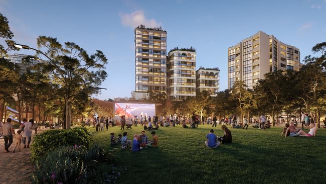 A town park would be the centrepiece of the neighbourhood.