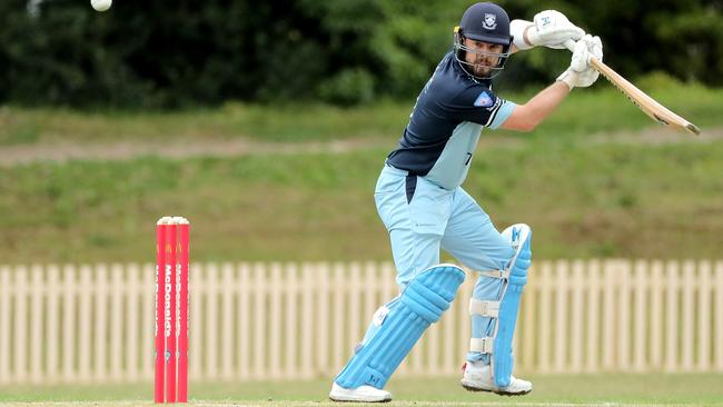 Tom Doyle of Sutherland bats during round 1 against d Northern Districts at Glenn McGrath Oval on September 24. (Photo by Jeremy Ng/Newscorp Australia)