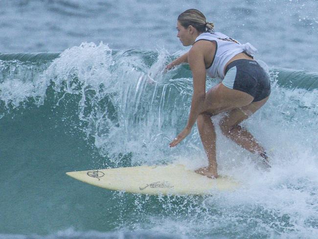 Early Saturday heats of The Burleigh Heads Boardriders Single Fin Festival. Picture: Glenn Campbell