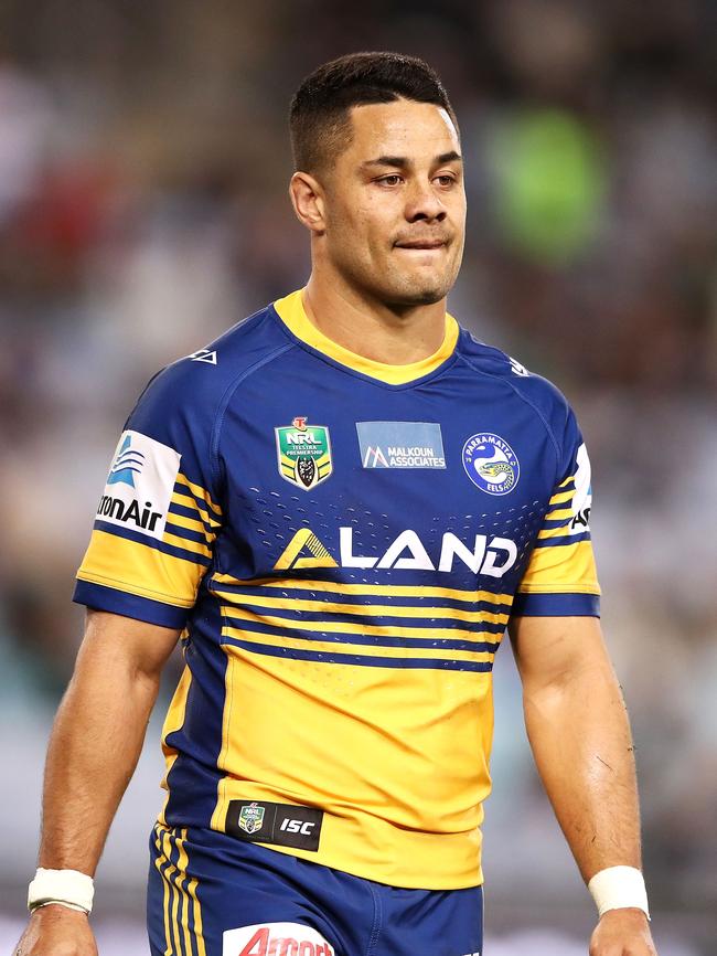 Jarryd Hayne at the Parramatta Eels in 2018. (Photo by Mark Kolbe/Getty Images)