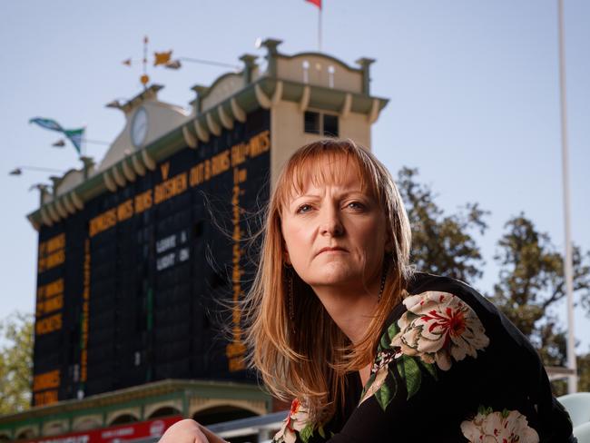 20/10/16 Suzie Ratcliffe - sister of Joanne Ratcliffe abducted from Adelaide Oval 43 years ago and never seen again - enters the Oval for the very first time. Picture by Matt Turner.