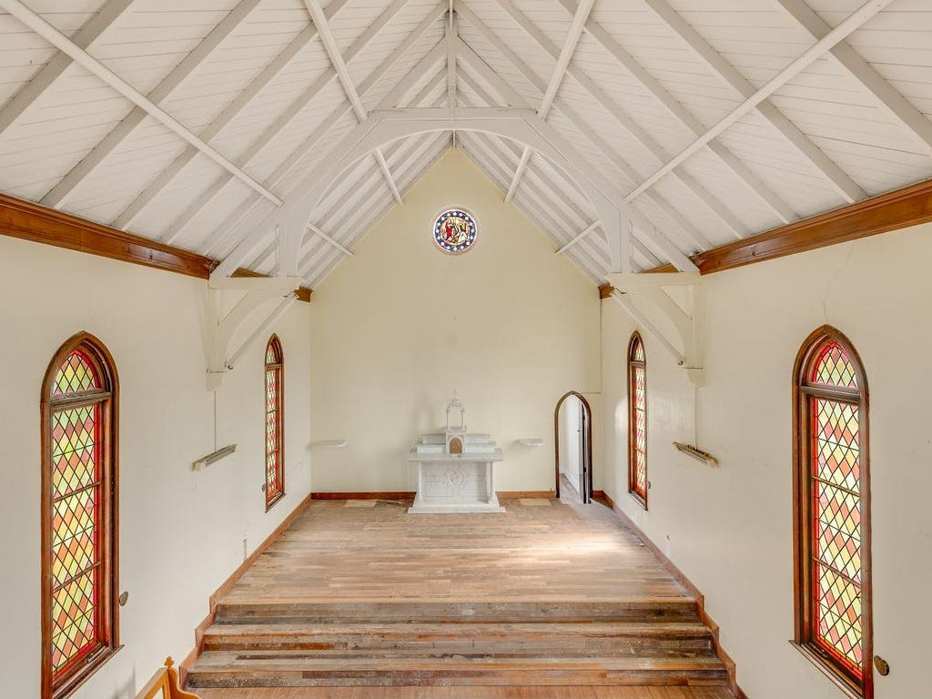 Inside the beloved Sacred Heart Church at Deuchar which was last sold three years ago.