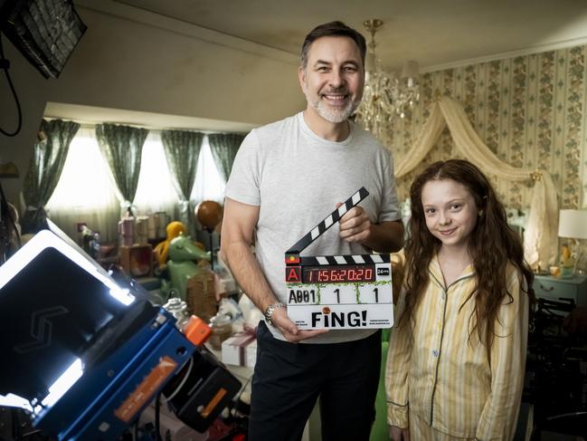 David Walliams and Iona Bell on set for upcoming production of FING!. Photos: King Bert Productions