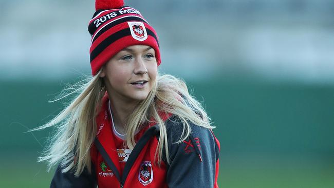 Rikeya Horne at a St George-Illawarra Dragon's training at Kogarah. Pic: Phil Hillyard