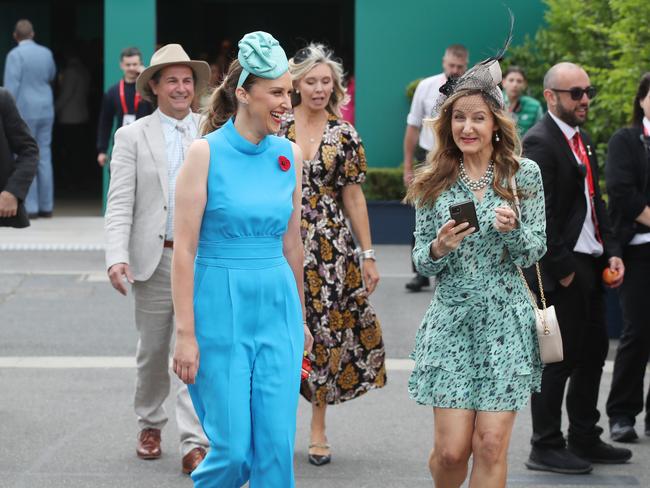 Racegoers at the TAB Champion Stakes Day at Flemington Racecourse in Melbourne. Picture: NCA NewsWire / David Crosling