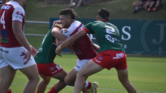 Meninga Cup semi-final action between the Redcliffe Dolphins and Wynnum-Manly Seagulls. Saturday April 15, 2023.