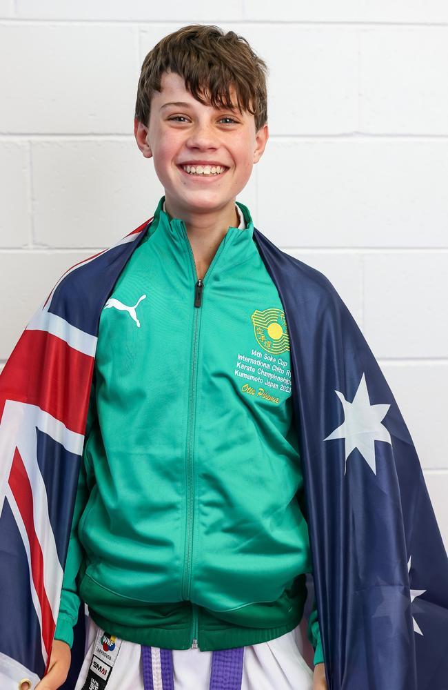 Sunshine Coast karate talent Otis Pihema. Picture: Matt Craven.