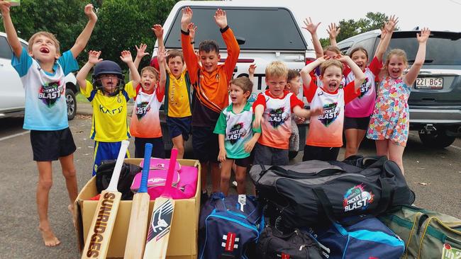 Cricket equipment from Townsville clubs and Queensland Cricket is donated to flood-struck Herbert River Junior Cricket Club. Herbert River Cricket Association Junior President Shawn Hague said it will be a long recovery but is confident they will get through it. Picture: Cameron Bates