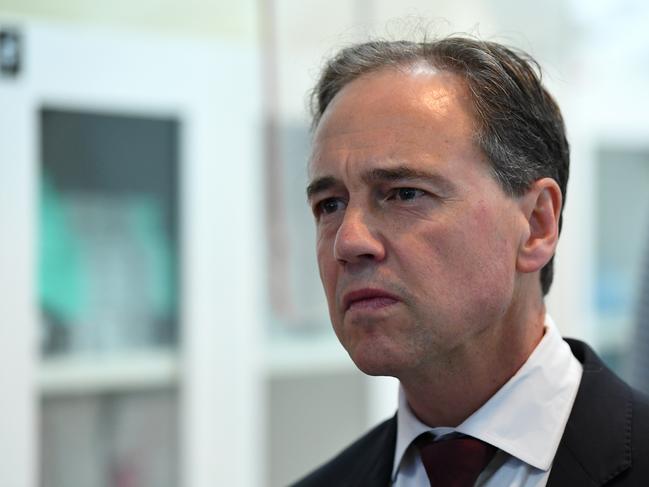 Health Minister Greg Hunt says masks could become mandatory in Victoria. Picture: AP Photo/Mark Humphrey