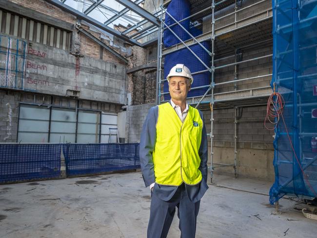 31st October 2018.Builder Scott Hutchinson on at construction site in Fortitude Valley.Photo: Glenn Hunt / The Australian