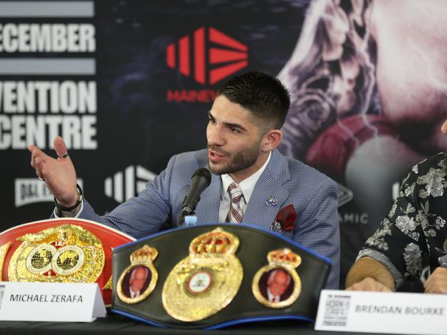 Michael Zerafa says he’ll end Jeff Horn’s career. Picture: Annette Dew