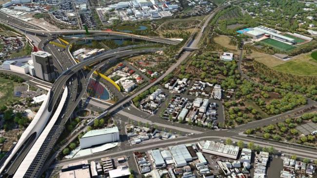 Melbourne’s proposed East West Link motorway project. Labor is against the plan but the Coalition has still promised to pump money into a similar project. Picture: Supplied