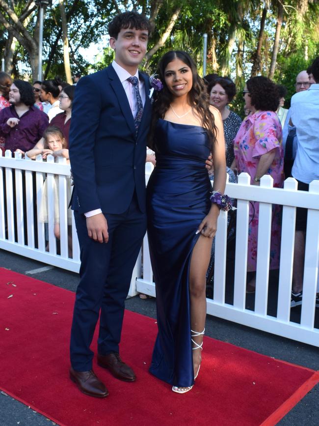 Jinnali Mann and Calin Jackson at the North Rockhampton High School Formal 2023.