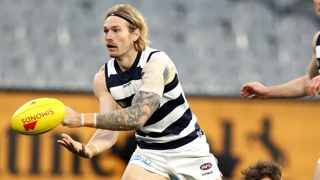 Tom Stewart is a chance of playing the grand final if Geelong make it. Picture: Michael Klein