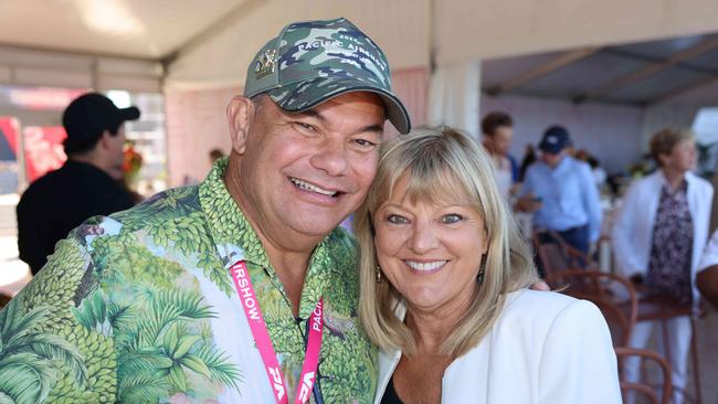 Tom Tate and Donna Gates at the Gold Coast Pacific Airshow 2024, Experience Gold Coast Chalet, at Surfers Paradise Beach for Gold Coast at Large. Picture, Portia Large.