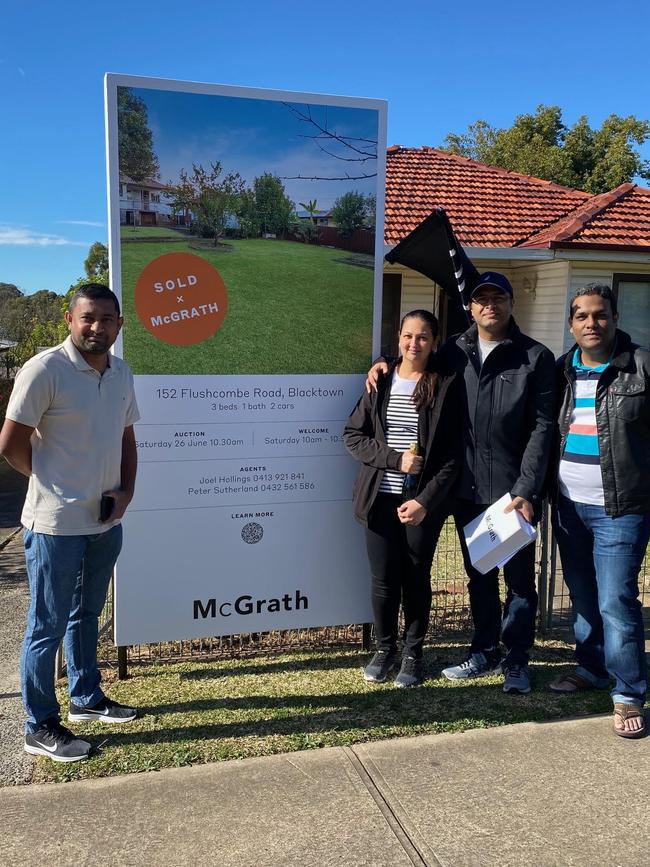 Sandip Patel (left) settled on an investment property at 152 Flushcombe Rd, Blacktown, in August.