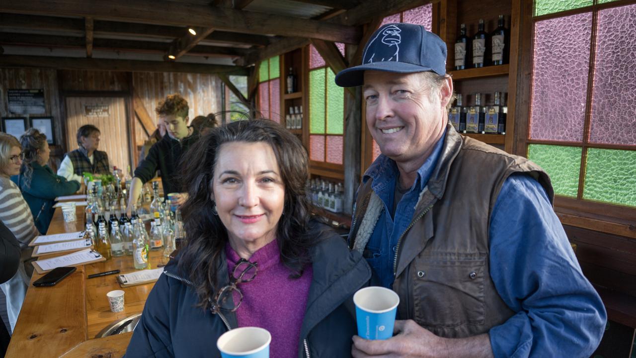 Jenny and Gordon Fawkner at the opening of the new distillery at Pechey Distilling Co. Saturday, 13 July, 2024. Picture: Christine Schindler