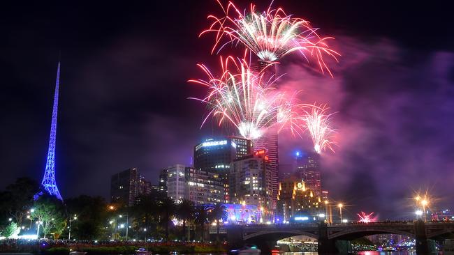 New Year’s Eve fireworks over Southbank last year. Picture: Jay Town