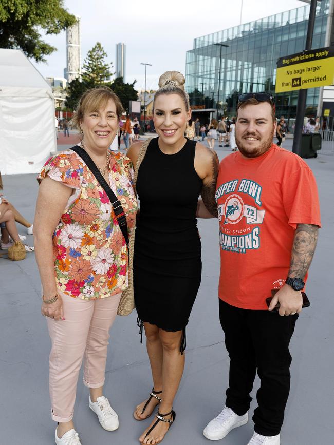 Dawn, Jessica and Jayden Rolls at the Ed Sheeran concert at Suncorp Stadium. Picture: Josh Woning