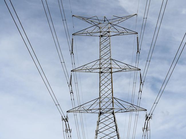 A stock image of an electricity tower going through a rural property in Sydney, Tuesday, October 17, 2017. (AAP Image/Brendan Esposito) NO ARCHIVING