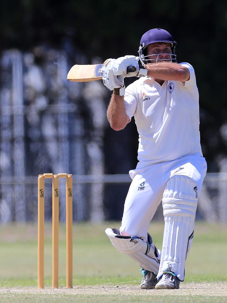 Damian Vassiliou batting against East Belmont. Picture: Peter Ristevski