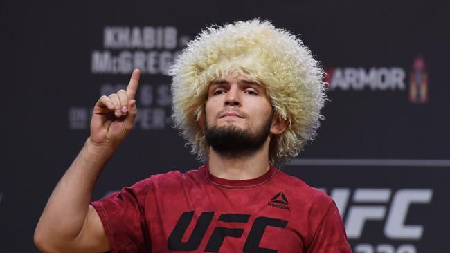 Former UFC lightweight champion Khabib Nurmagomedov was removed from a flight after a dispute with a flight attendant. Image: Getty Images