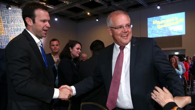 Prime Minister Scott Morrison with Matt Canavan.