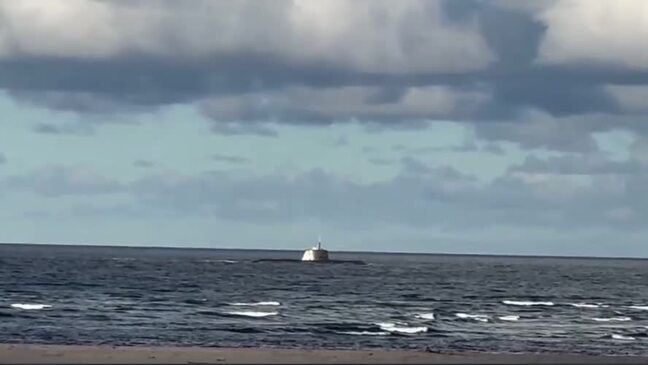 Watch: Submarine spotted off Caloundra coast