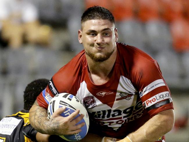 Redcliffe Dolphins Addison Demetriou on debut for the Redcliffe Dolphins in round 2 of the Intrust Super Cup against Sunshine Coast Falcons. Photo: Chris Higgins for Redcliffe Herald