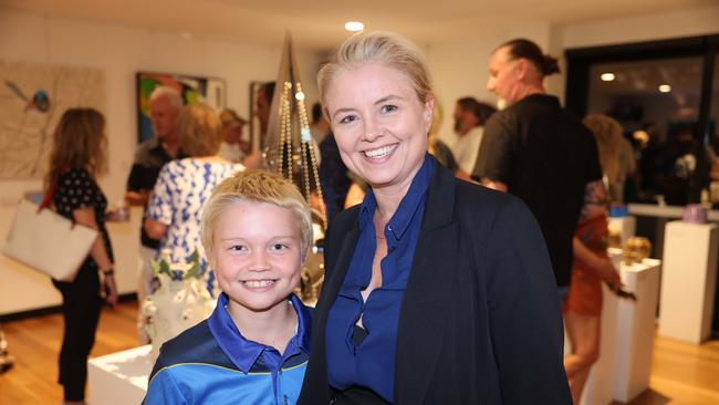 Leo Falchetti and Fleur McMenamin at the SWELL Art Prize at Broadbeach Community Space for Gold Coast at Large. Picture, Portia Large.