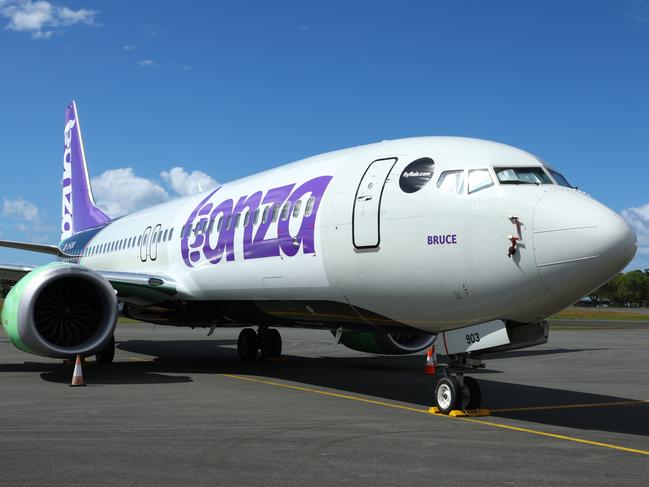 Grounded Bonza planes at Sunshine Coast airport on Tuesday morning. Picture Lachie Millard