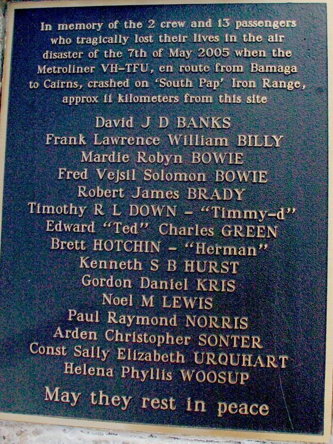 Detail from a memorial to the victims of the Lockhart River air crash at Iron Range airport on Cape York.