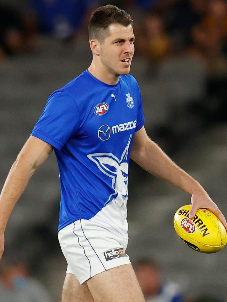 Tristan Xerri is being groomed as the Kangaroos’ No1 ruckman. Picture: Michael Willson/AFL Photos