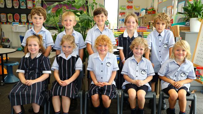 Christian College Surfcoast Prep J front Valentina Pocklington, Maggie McLaren, Sienna McClea, Richie Melis, and Tiargo Burchell. Back Harry Workman, Oliver Burnell, Jack Burrell, Indigo Hughes and Marlon Travers. Picture: Alison Wynd