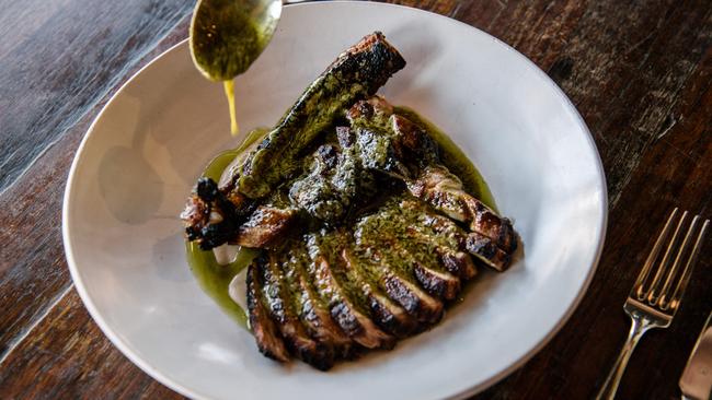 Pork Tomahawk at the restaurant Nido, Hyde Park. Picture: Morgan Sette