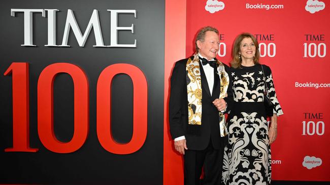 Andrew Forrest and US diplomat Caroline Kennedy at the Time 100 gala in New York last month. Picture: AFP